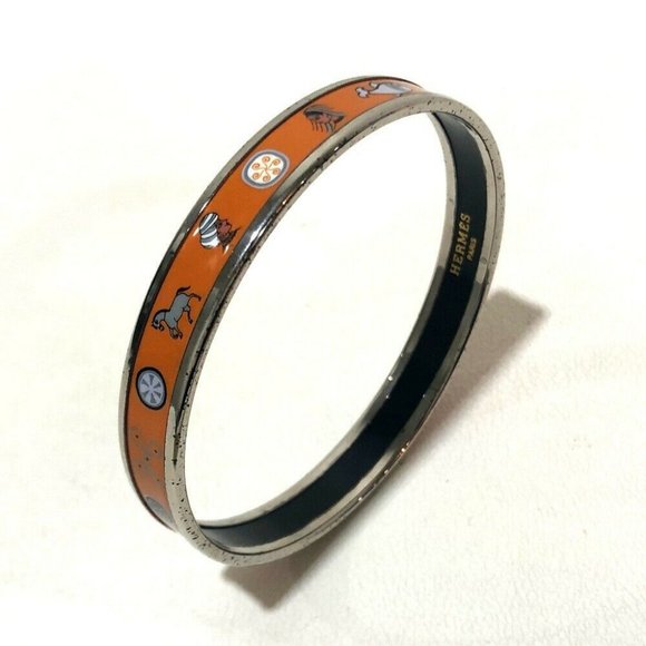 HERMES  Emaille PM Cloisonne Bangle Bracelet - Picture 1 of 4